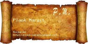 Plank Margit névjegykártya